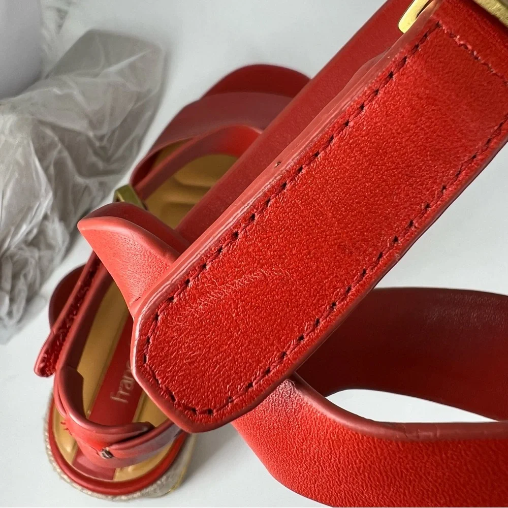 Franco Sarto Red Espadrille Wedge Sandals